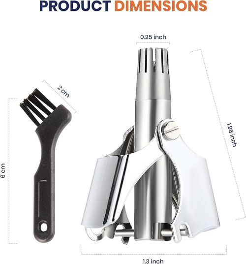 Manual Nose & Ear Hair Trimmer Set - Stainless Steel & No Battery Needed