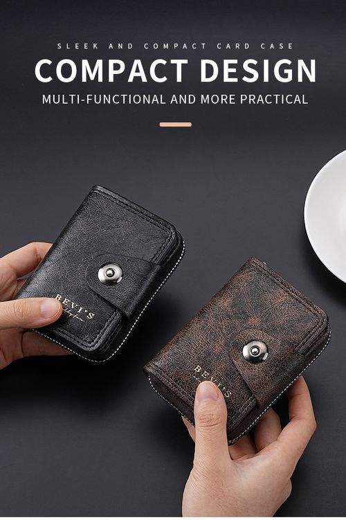 Men's Slim Zipper Wallet & Card Holder | Compact Cash Purse