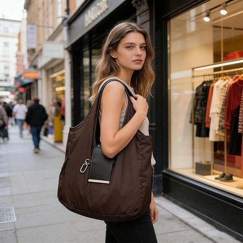 Foldable Women's Tote Bag | Large Capacity Travel & Shopping Shoulder Bag