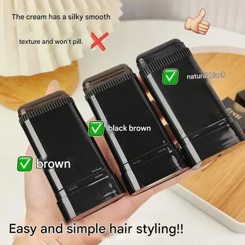 Hair Color Stick Black | Instant Gray Hair Cover Up for Natural Black Hair | Portable Hair Salon Wand