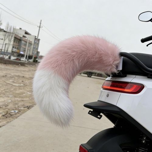 Remote Control Electric Car Tail, Rechargeable 3 Modes with Voice & Vibration Wagging, Cute Fuzzy Wagging Moving Tail for Car Exterior Decoration