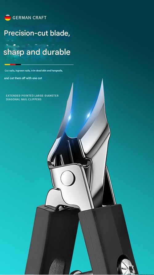 Ultra-sharp bevel nail clippers with lock, stainless steel bevel anti-splash nail clippers for thick hard nails, eagle beak, nail groove