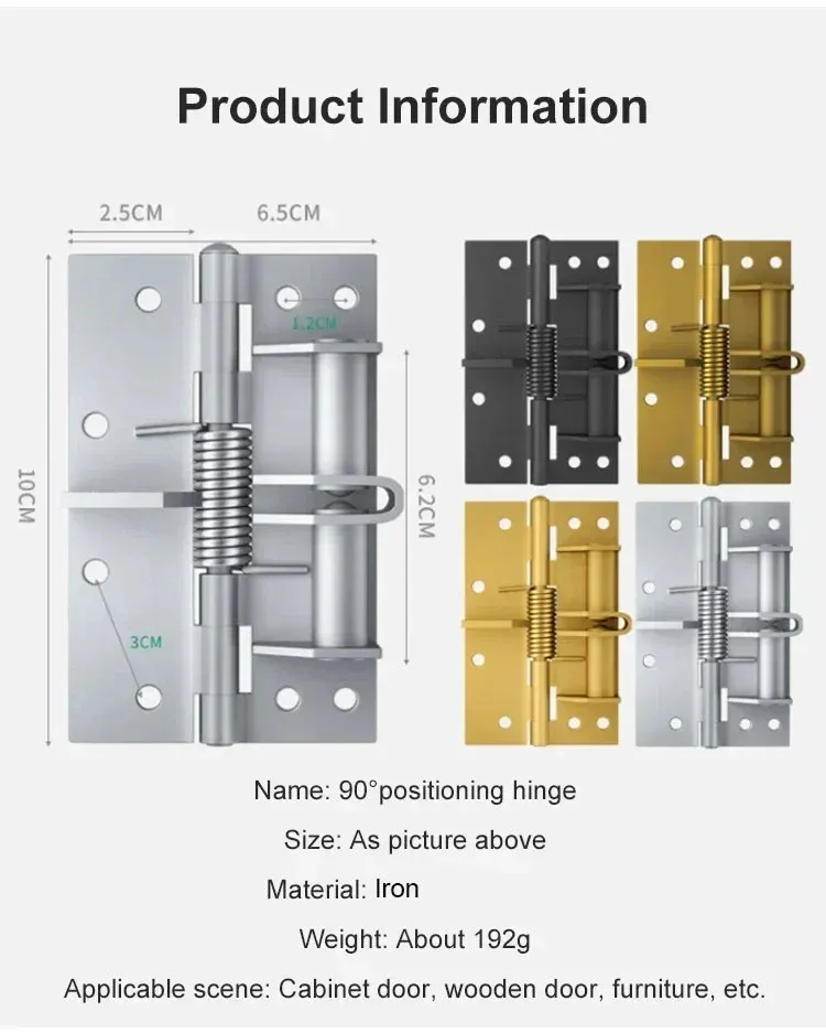 🔒🚪 | Heavy Duty Self-Closing Hinges for Doors---- 4PCS 4-Inch Automatic Closing Spring Hinge