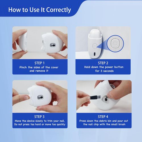 Electric Nail Clippers, USB Rechargeable Automatic Nail Clippers with Nail Clip Storage and LCD Light, Safe Electric Nail Trimmer for Adults, Elderly, Babies, Kids (White)