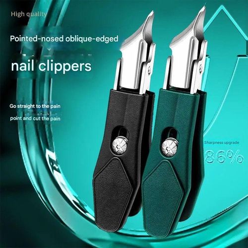 Ultra-sharp bevel nail clippers with lock, stainless steel bevel anti-splash nail clippers for thick hard nails, eagle beak, nail groove