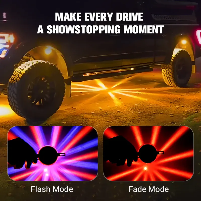 Waterproof LED colorful underbody lights for cars, motorcycles, and trucks (universal 12V-80V)