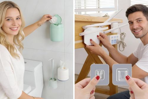 Buy 30 Pairs Clear Adhesive Wall Hooks Online | Heavy Duty No-Drill Hangers