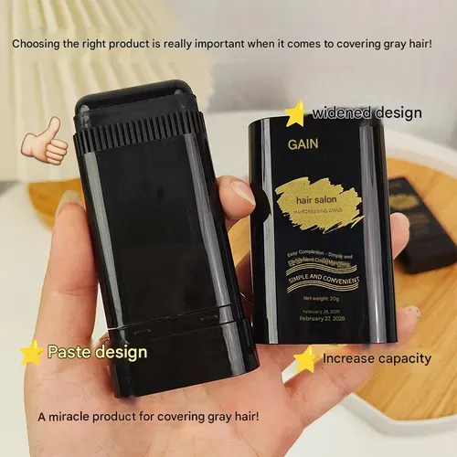 Hair Color Stick Black | Instant Gray Hair Cover Up for Natural Black Hair | Portable Hair Salon Wand