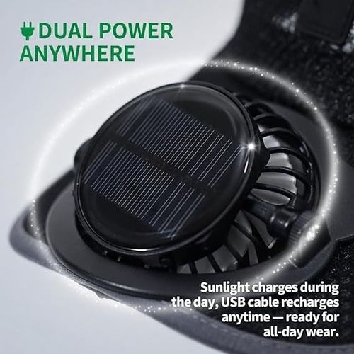 Breathable Solar-Powered Fan Baseball Cap（1PCS black）