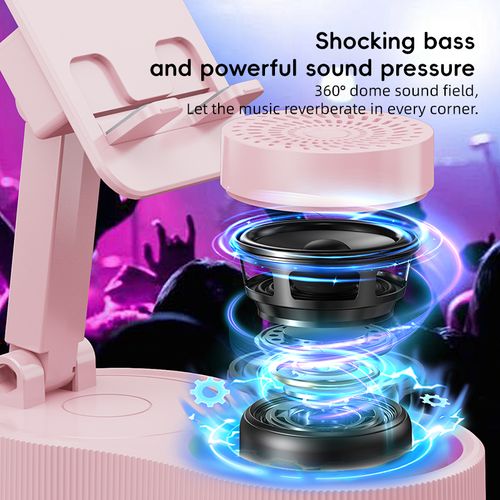 Multifunctional Phone Holder with Power Bank and Bluetooth Speaker