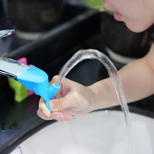 💎9Pieces Faucet Water Tap Extenders,Kitchen Sink Faucet Connector,Silicone Flexible Facucet Extension Without Water Waste and Splashing (3pcs Blue  3pcs Green 3pcs  Pink)