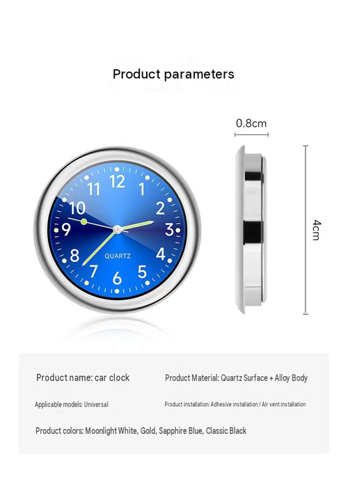 Mini Luminous Quartz Car Clock | Air Vent Clip Dashboard Clock for All Vehicles