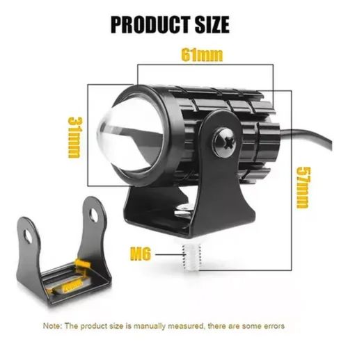 2-Pack Mini LED Driving Lamps with Switch, Dual Color High Luminance Spotlight for Trucks Super bright dual color motorcycle spotlight, yellow and white dual light, one light for two purposes, special design, with switch, easy to install, high quality aluminum material, wide range of uses. Accompany you to drive safely at any tim