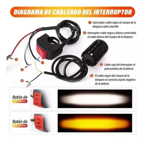 2-Pack Mini LED Driving Lamps with Switch, Dual Color High Luminance Spotlight for Trucks Super bright dual color motorcycle spotlight, yellow and white dual light, one light for two purposes, special design, with switch, easy to install, high quality aluminum material, wide range of uses. Accompany you to drive safely at any tim