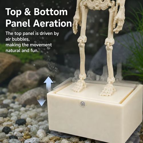 Dancing Skeleton Fish Tank Aerator Decor - 15.5cm Bubbler with Tube