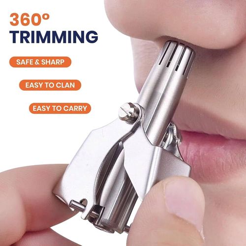 Manual Nose & Ear Hair Trimmer Set - Stainless Steel & No Battery Needed