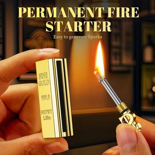 Gold Bar Permanent Match Keychain – Waterproof Windproof Fire Starter