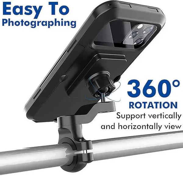 Motorcycle Waterproof Magnetic Phone Holder - Retractable Cell Phone Navigation Bracket for Bikes