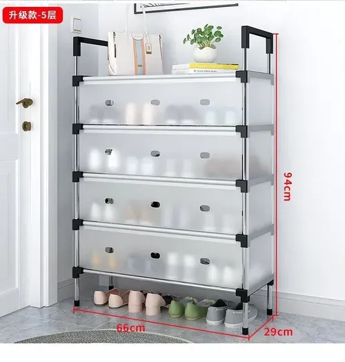 Upgrade 5-Layer Dustproof Shoe Rack – Space Saving Large Capacity Shoe Organizer for Home