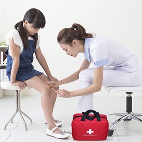 Red First Aid Kit, Empty Travel Rescue Bag, First Aid Kit, First Aid Kit, First Aid Kit, Suitable for Cars, Homes, Offices, Kitchens, Sports, Outdoors (Red, with Folder)