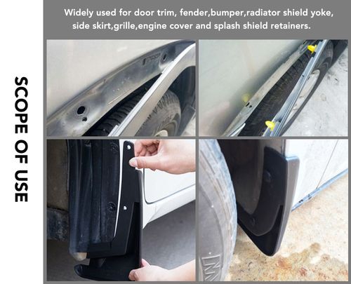 100 universal automotive fastening clips, suitable for Toyota, Ford, Honda, Smart Fortwo and Forfour models.