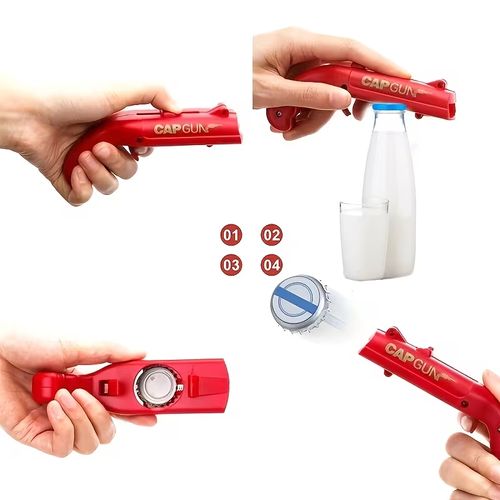 Bottle Cap Gun | Portable Beverage Bottle Opener, Bottle Cap Transmitter, Kitchen Party Supply Tools, Plastic,
