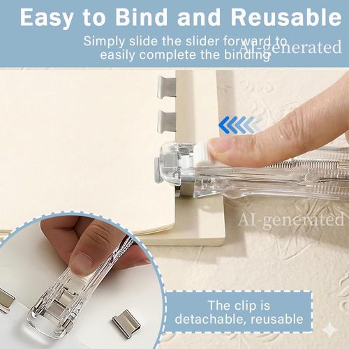 Reusable Paper Push Clip Dispenser Set (100 Clips) | Heavy-Duty Document Binder