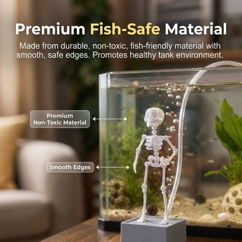 Dancing Skeleton Fish Tank Aerator Decor - 15.5cm Bubbler with Tube