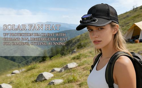 Breathable Solar-Powered Fan Baseball Cap（1PCS black）