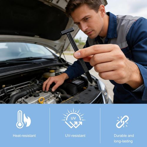 100Pcs Heavy Duty T-Head Cable Tie Buckles | Heat Proof Car Fender & Bumper Clip Replacements
