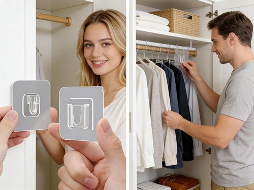 Buy 30 Pairs Clear Adhesive Wall Hooks Online | Heavy Duty No-Drill Hangers