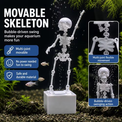 Dancing Skeleton Fish Tank Aerator Decor - 15.5cm Bubbler with Tube