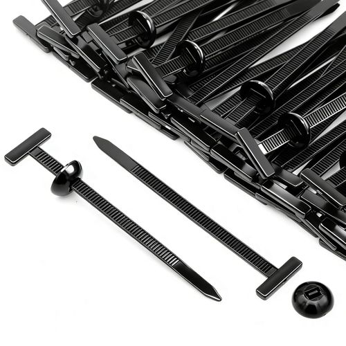 100Pcs Heavy Duty T-Head Cable Tie Buckles | Heat Proof Car Fender & Bumper Clip Replacements