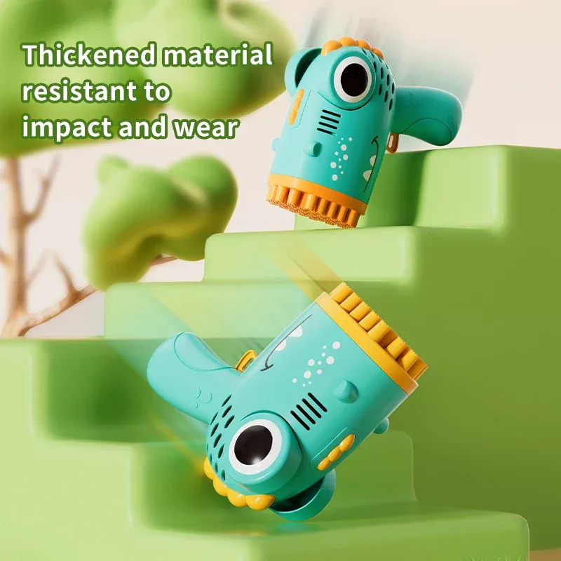 40-Hole Dinosaur-Shaped Handheld Bubble Machine — Electric Bubble Gun, Outdoor Party Toy (Bubble Solution Not Included)
