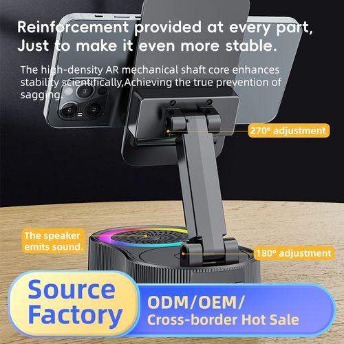 Multifunctional Phone Holder with Power Bank and Bluetooth Speaker