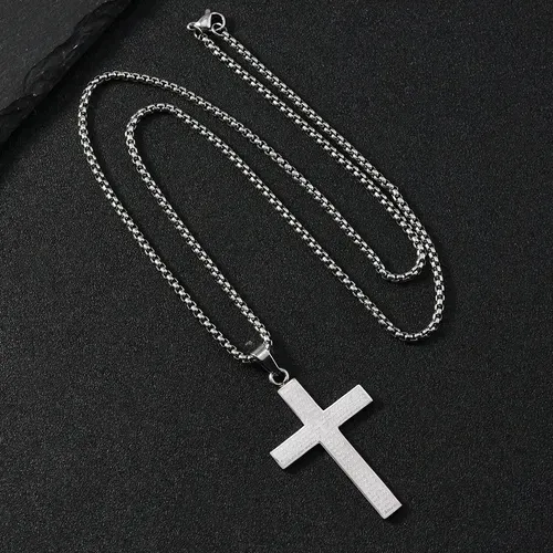 ✝️ Lord's Prayer Graffiti Cross Necklace（silver）