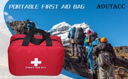 Red First Aid Kit, Empty Travel Rescue Bag, First Aid Kit, First Aid Kit, First Aid Kit, Suitable for Cars, Homes, Offices, Kitchens, Sports, Outdoors (Red, with Folder)