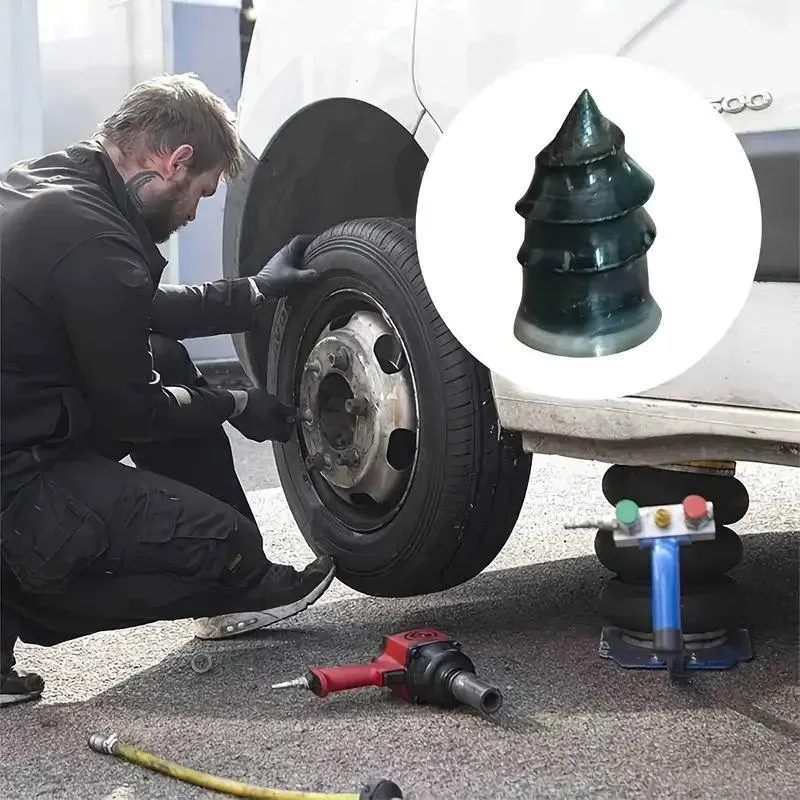 🔥Tire Repair Rubber Plug Set, two sizes, screw-in tire repair plugs, comes with box and screwdriver, quick DIY tire repair tool, 21 tire repair plugs per set. 🚚