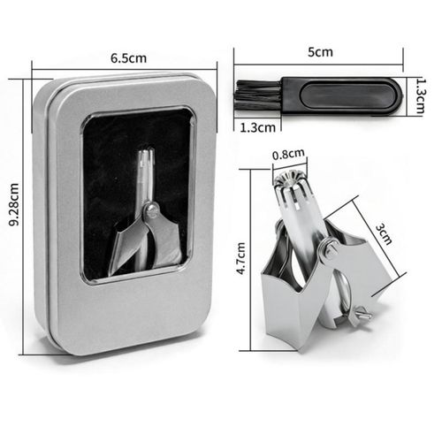 Precision Stainless Steel Manual Nose & Ear Hair Trimmer Set (No Batteries Needed)