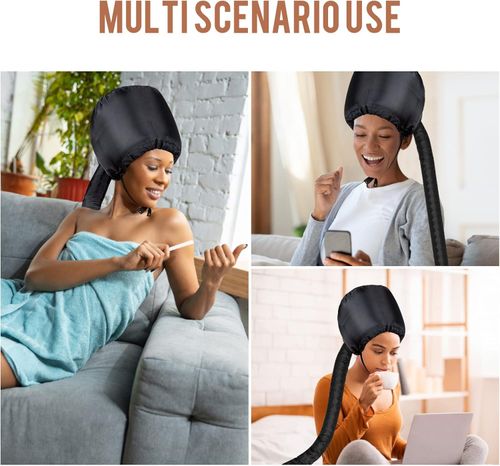 Soft Bonnet Hair Dryer Attachment with Hose, Speed Up Full Hair Drying, No Damage to Hair, Easy to Wear, Suitable for All Head Shapes