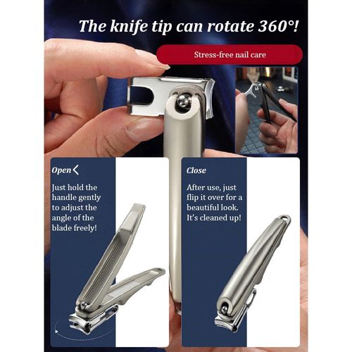 360° Rotating Nail Clipper Set | Ultra-Sharp Thick Toenail Clipper with Nano File