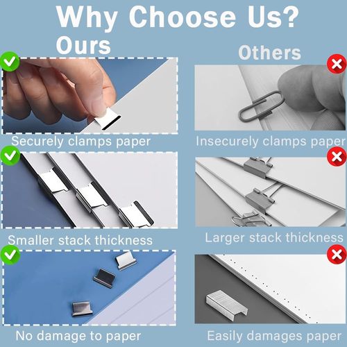 Reusable Paper Push Clip Dispenser Set (100 Clips) | Heavy-Duty Document Binder