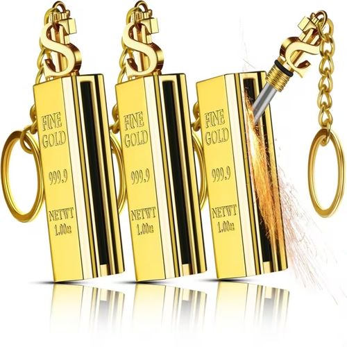 Gold Bar Permanent Match Keychain – Waterproof Windproof Fire Starter