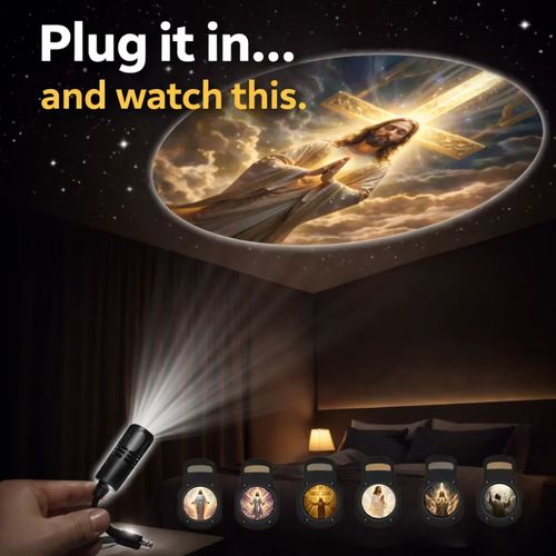 Buy Jesus Projection Night Light - 6 Sacred Patterns USB Lamp | Faith Home Decor
