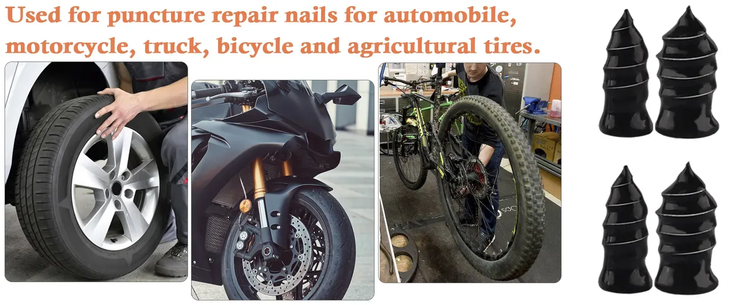 🔥Tire Repair Rubber Plug Set, two sizes, screw-in tire repair plugs, comes with box and screwdriver, quick DIY tire repair tool, 21 tire repair plugs per set. 🚚