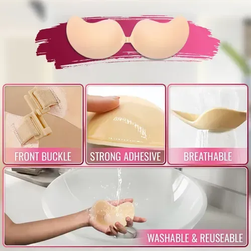 🌷Bust B Applicable Invisible Diva Strapless Backless Push up Bra Patented new technology skin-like waterproof adhesive. Not drop! Not drop! Not drop!