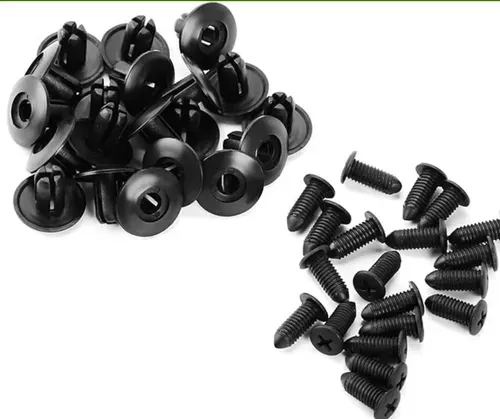 100 universal automotive fastening clips, suitable for Toyota, Ford, Honda, Smart Fortwo and Forfour models.