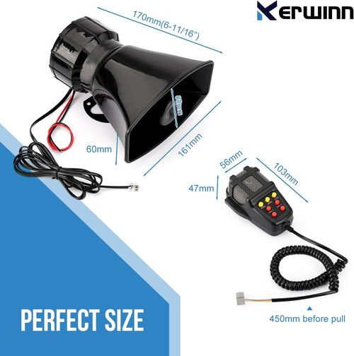100W 12V Car Siren Speaker & PA System | Emergency Horn with Mic