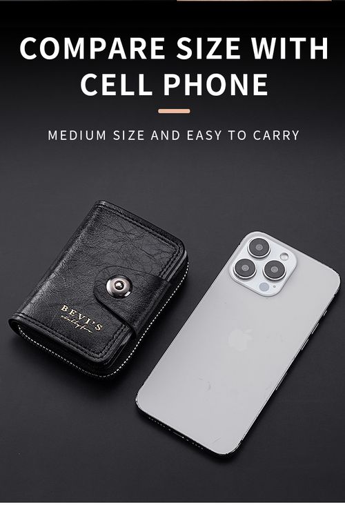 Men's Slim Zipper Wallet & Card Holder | Compact Cash Purse