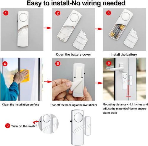 Personal security window and door alarms | Wireless sensor door and window burglar alarms